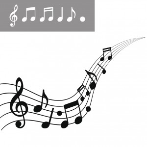 Musical notes on Scale. Music note icon set. Vector illustration